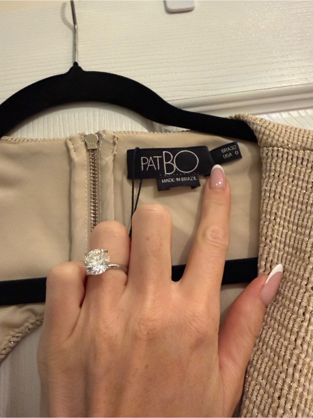 Beige Metallic Fringe Midi Dress - Picture 5 of 8